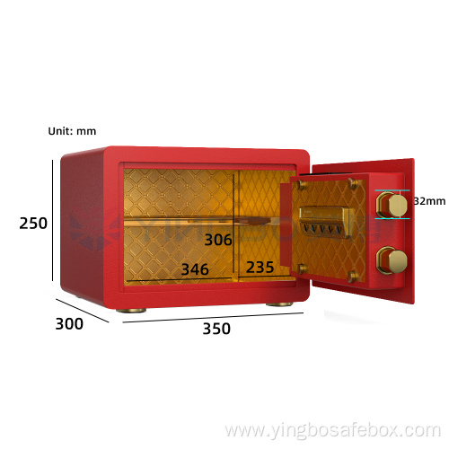 Yingbo red color small safe box for sale